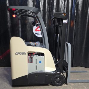 2016 Crown RC With 2023 Battery, 3000 LB, 3-Stage Mast 190”, Electric Stand-up Forklift