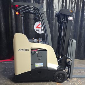 2017 Crown RC With 2024 Battery, 3000 LB, 3-Stage Mast 190”, Electric Stand-up Forklift